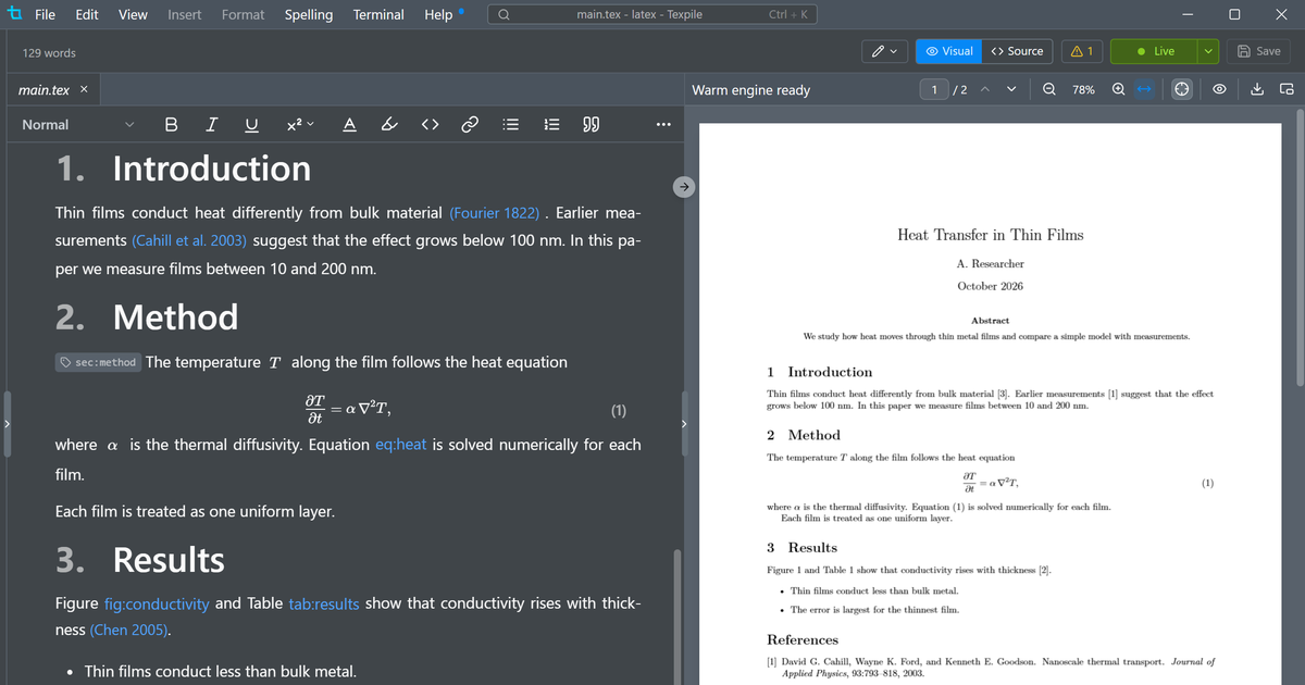 Show HN: Texpile – An open-source, Typora-style editor for LaTeX and Typst